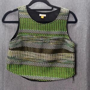 Leifsdottir‎ Women's 4 Anthropologie Striped Woven Tweed Crop Blouse